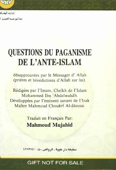 Questions du paganisme de l'ante-Islam